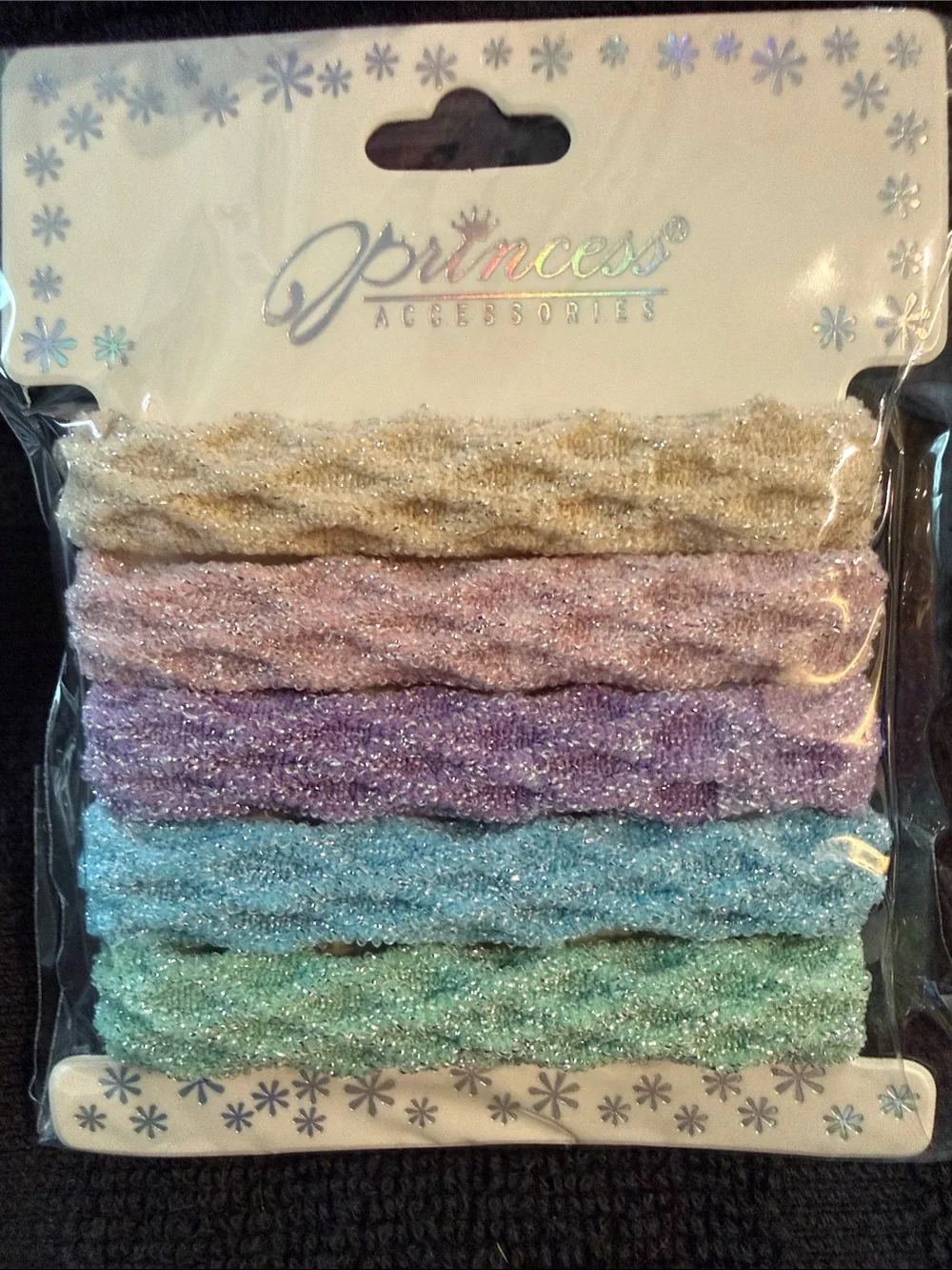 Princess Accessories Sparkle Elastic Hair Ties - Pastel Multi